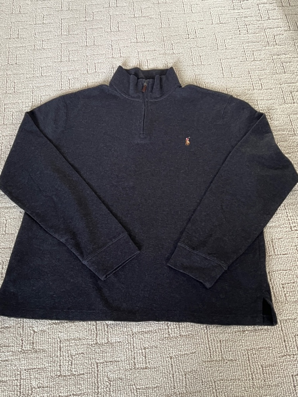 Ralph Lauren Navy Half-Zip Mock Neck Sweater